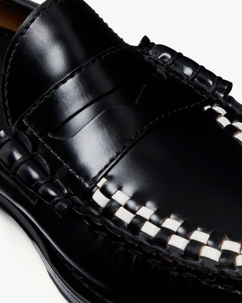 Gh Bass - Weejun Heritage Larson Weave Loafers - Black & White