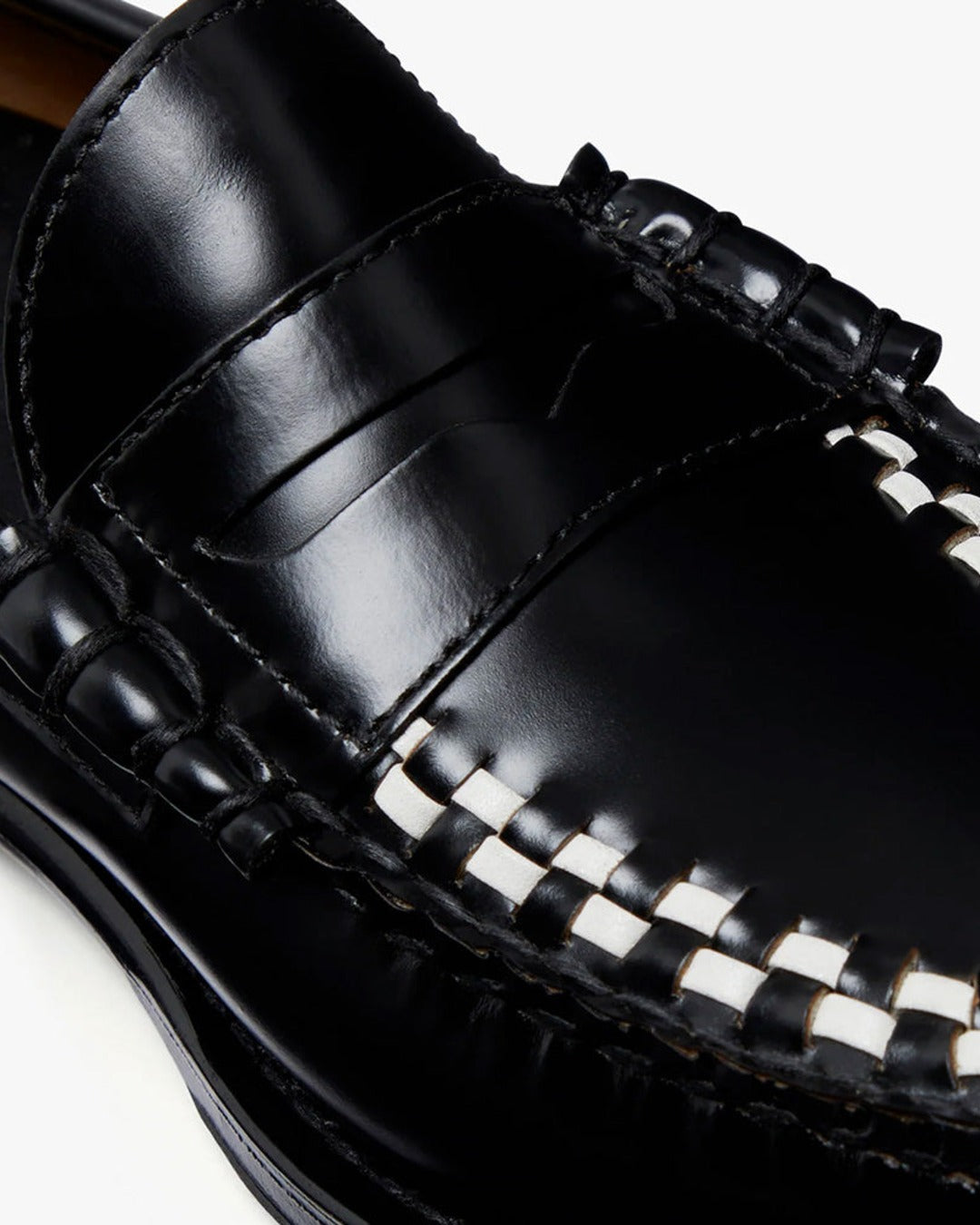 Gh Bass - Weejun Heritage Larson Weave Loafers - Black & White