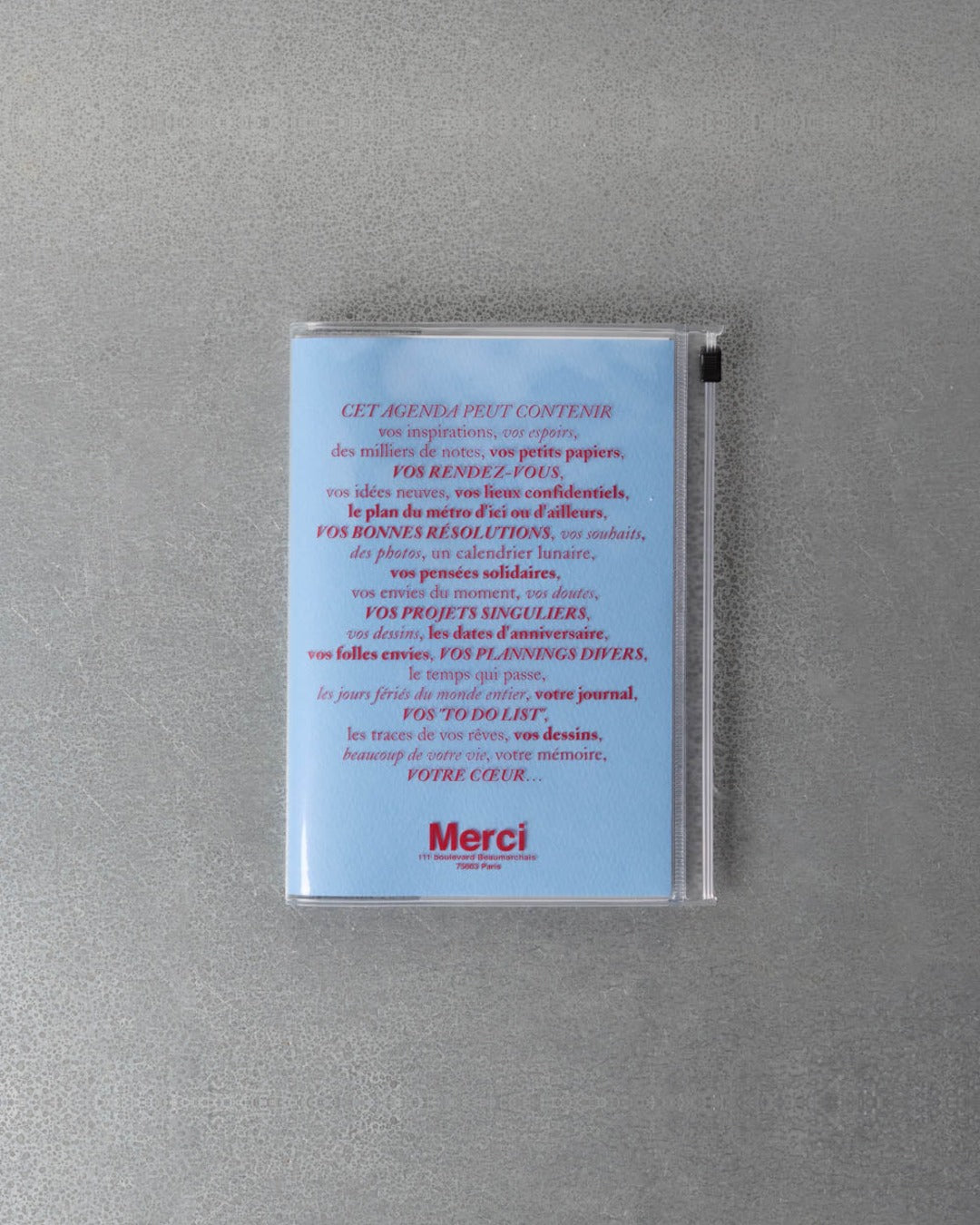 Merci - Agenda Oct. 2026 Déc. 2027 - Bleu Pastel