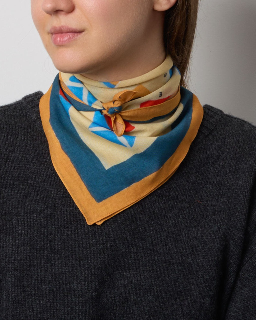 Merci - Nautical Pennants Bandana - Ecru Blue and Yellow