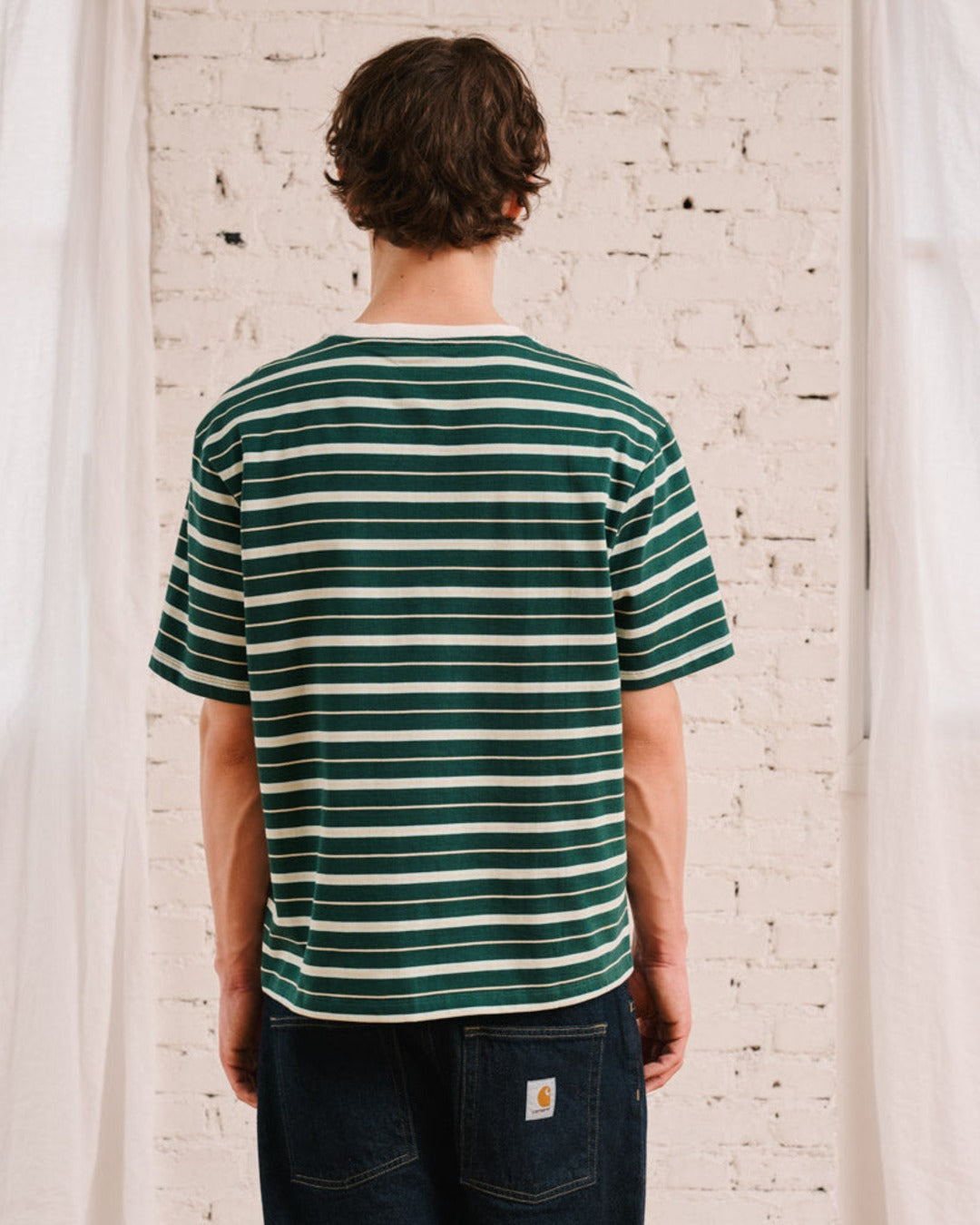 Merci - Rob Striped T-Shirt - Green