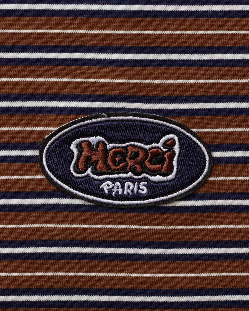 Merci - T-Shirt Rob Rayures - Marron & Marine