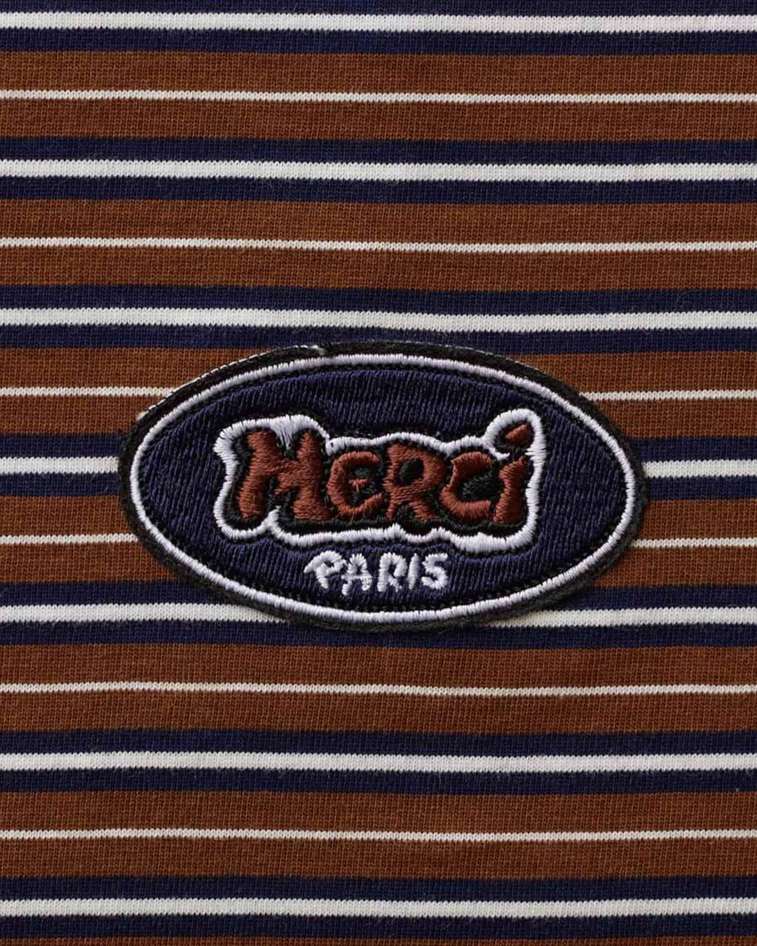 Merci - T-Shirt Rob Rayures - Marron & Marine