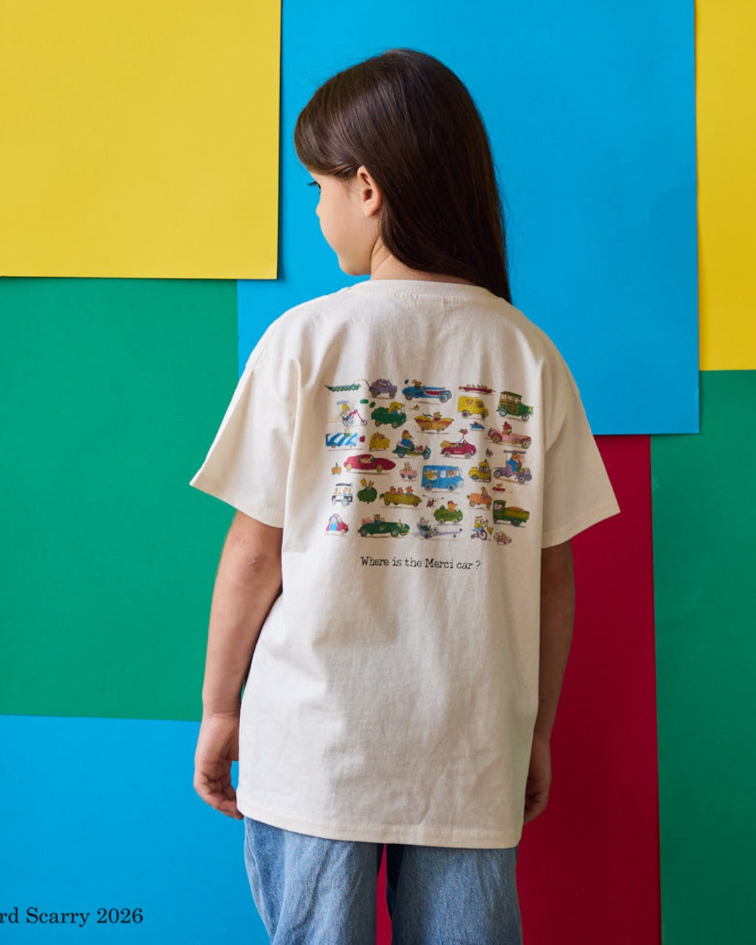 Merci x Richard Scarry - Kids' Cars T-Shirt - Ecru