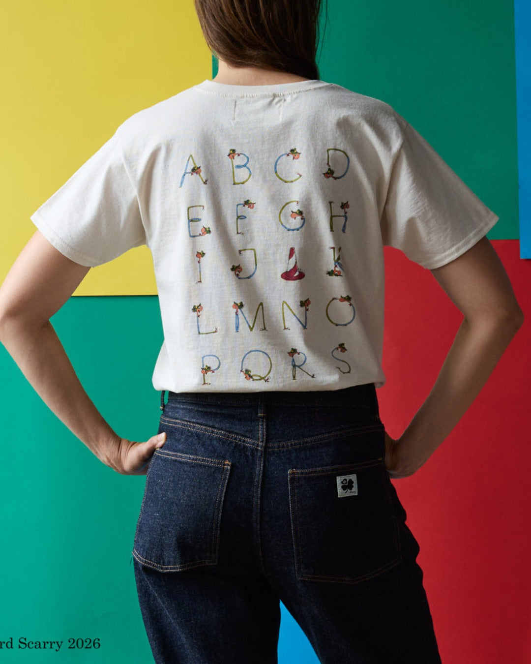 Merci x Richard Scarry - T-Shirt Alphabet - Écru