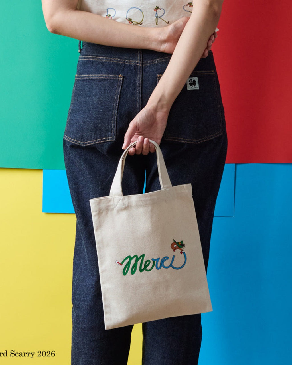 Merci x Richard Scarry - Cotton Tote Bag - Merci Lowly Worm