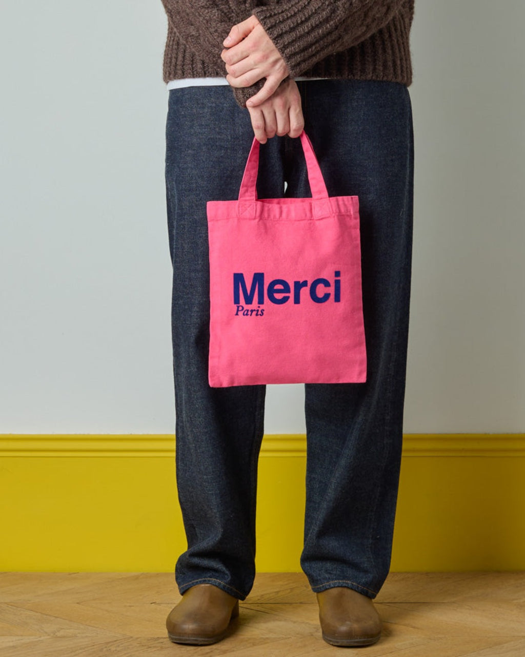 Merci - Tote Bag En Coton - Rose & Bleu