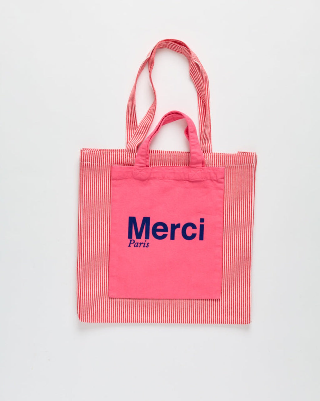 Merci - Tote Bag En Coton - Rose & Bleu