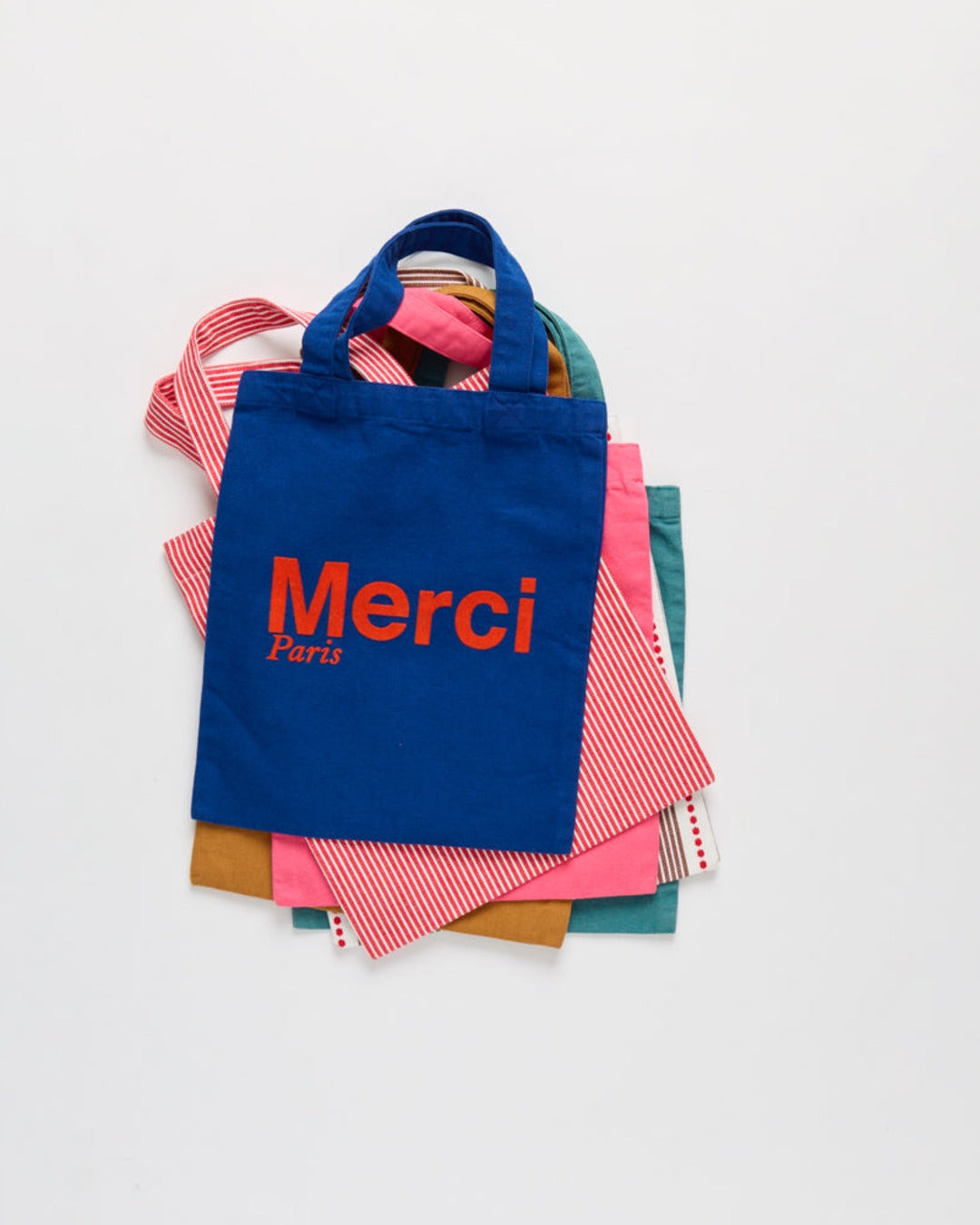 Merci - Cotton Tote Bag - Navy & Orange
