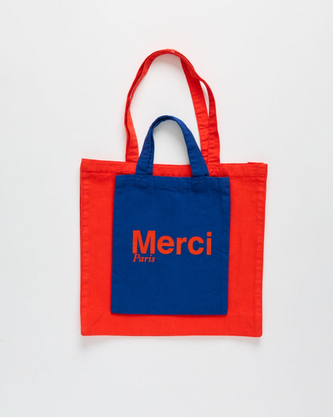 Merci - Cotton Tote Bag - Navy & Orange