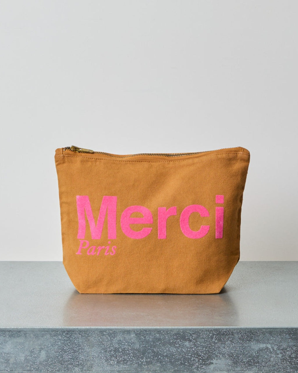 Merci - Pochette En Coton - Camel & Rose