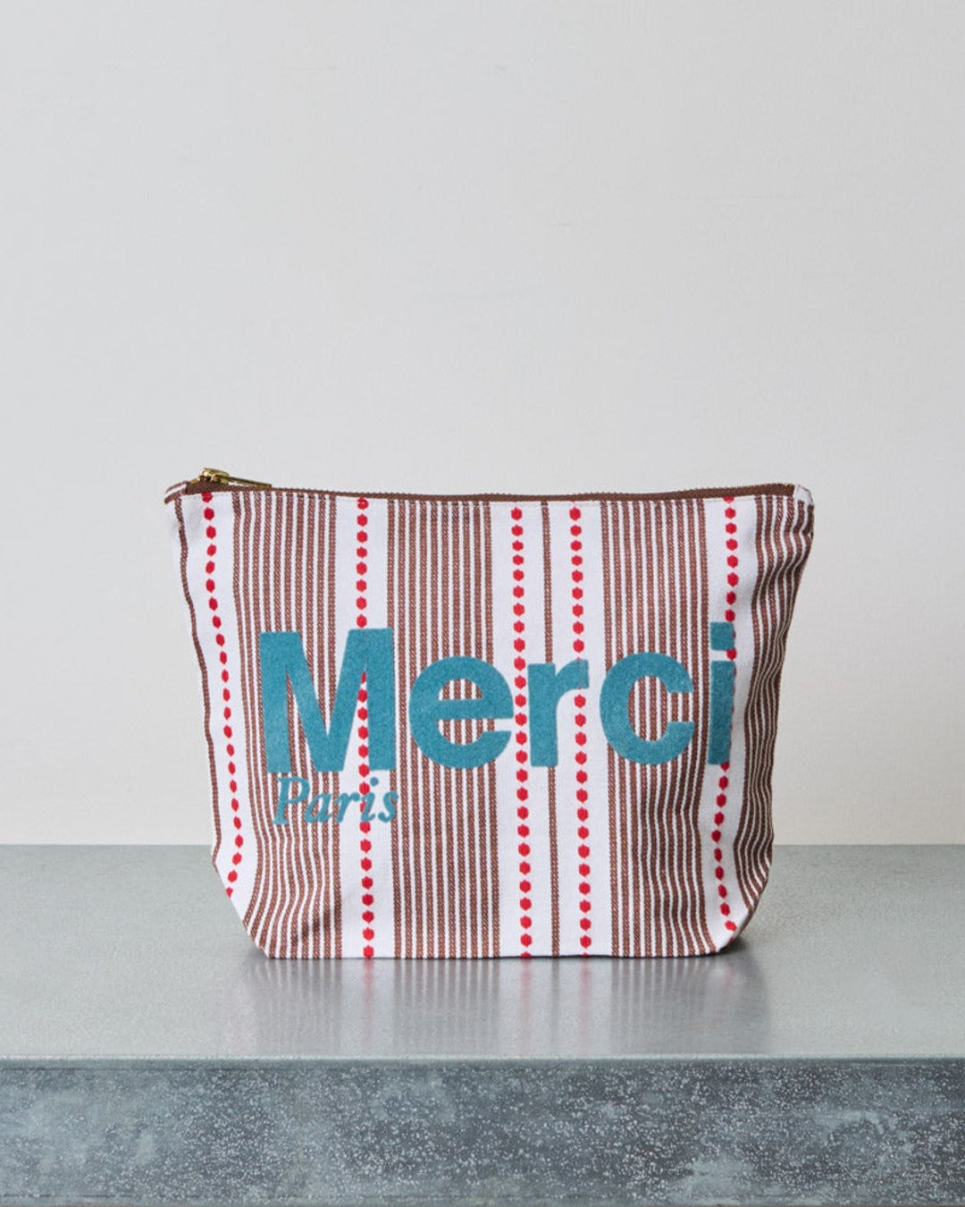 Merci - Hickory cotton pouch - Blue stripes