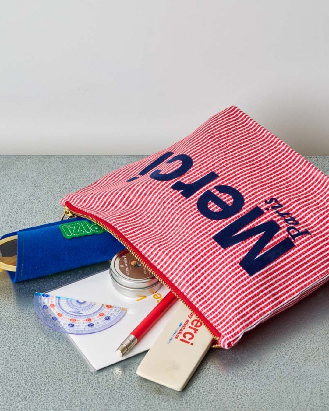 Merci - Hickory cotton pouch - Red