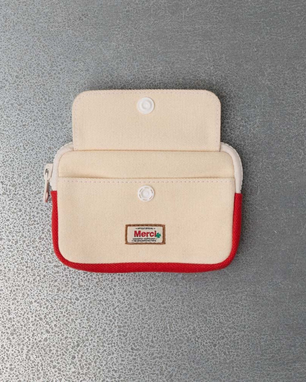 Merci - Porte Monnaie Candide S - Ecru & Rouge