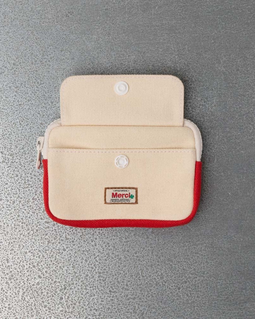 Merci - Candide S Coin Purse - Ecru & Red