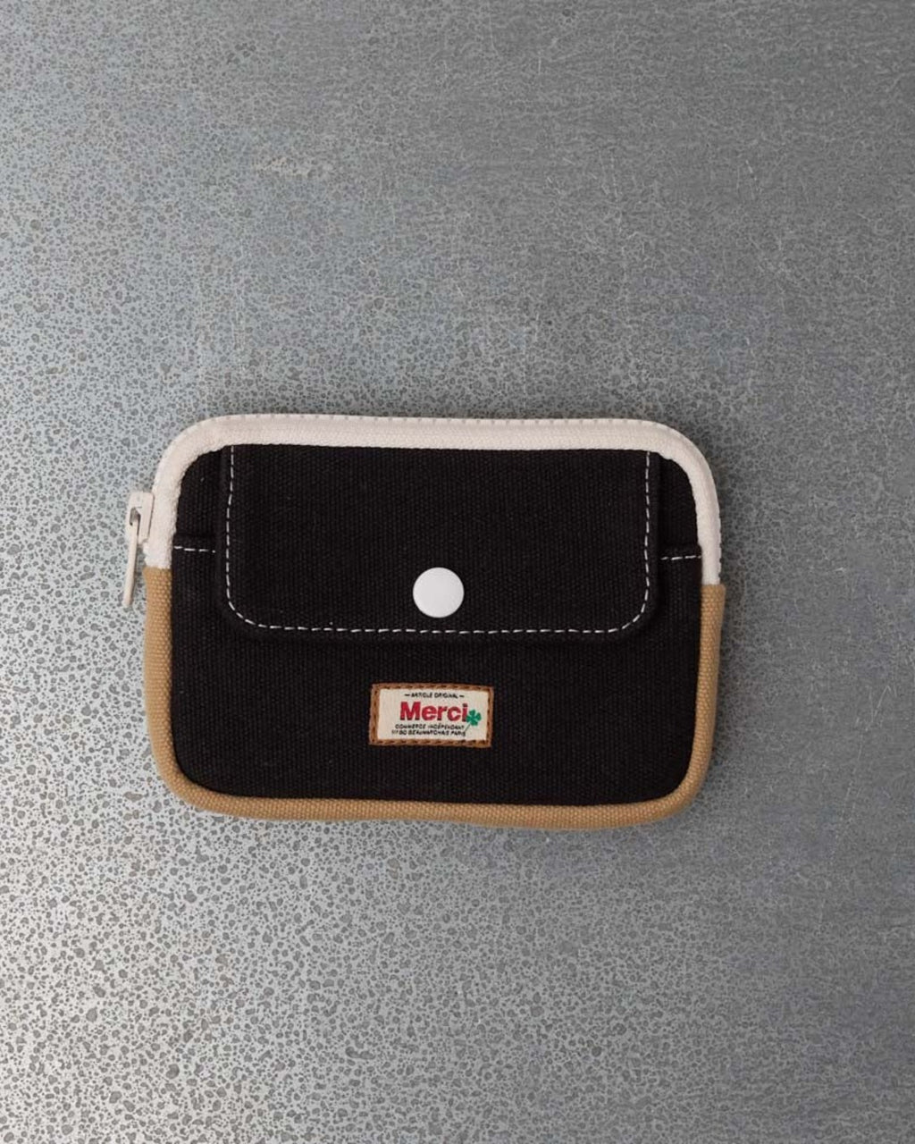 Merci - Porte Monnaie Candide S - Noir & Beige