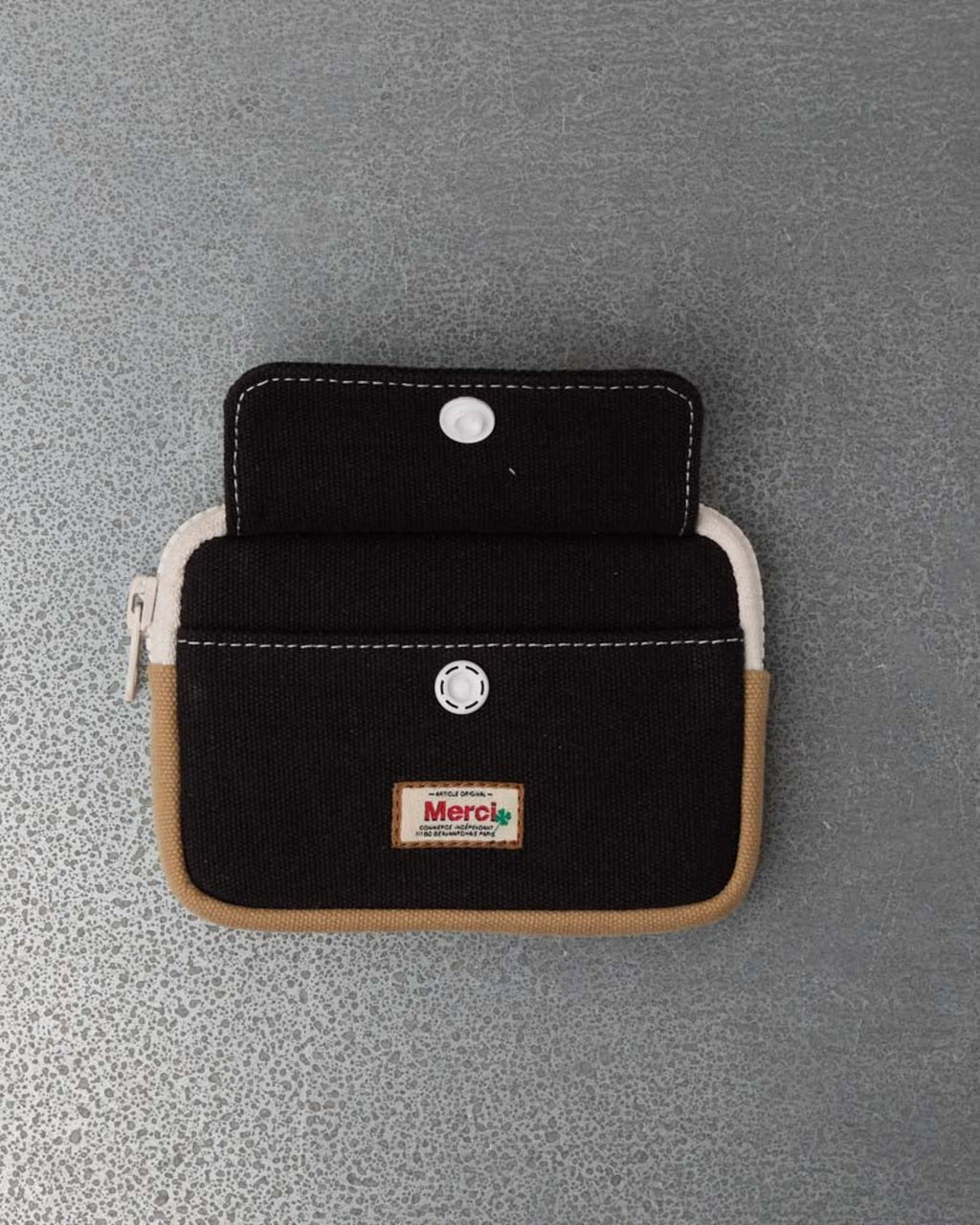 Merci - Porte Monnaie Candide S - Noir & Beige