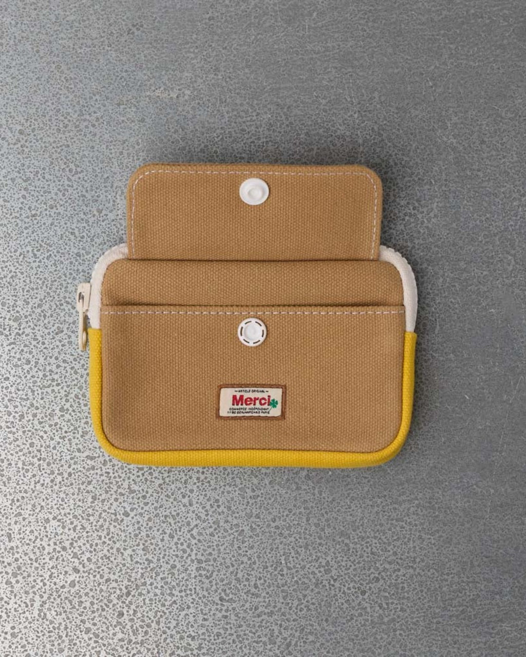 Merci - Candide S Coin Purse - Beige & Yellow