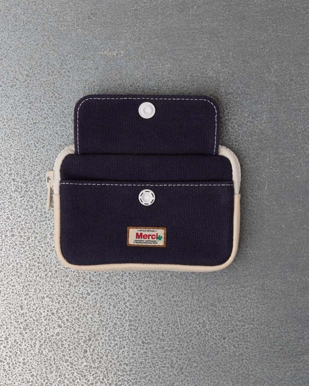 Merci - Porte Monnaie Candide S - Marine & Ecru