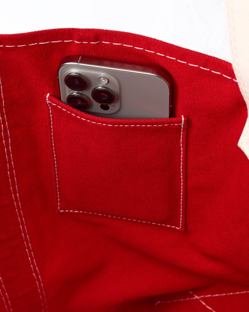 Merci - Candide shopping bag Ribbon - Red & Denim