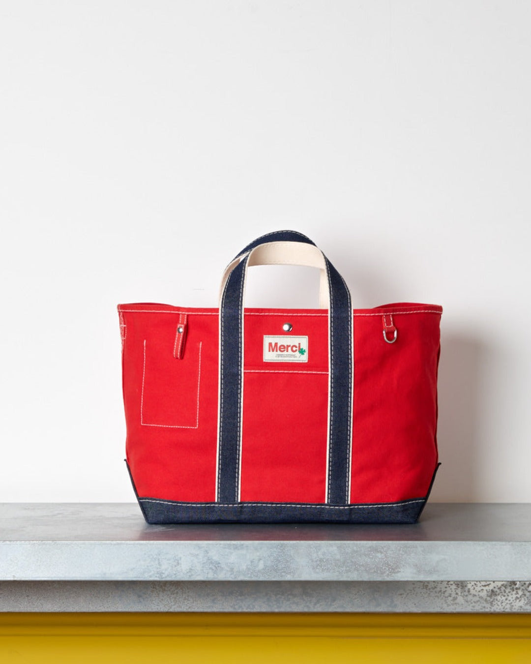 Merci - Candide shopping bag Ribbon - Red & Denim