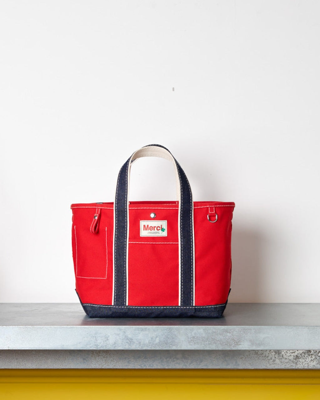 Merci - Candide shopping bag Ribbon - Red & Denim