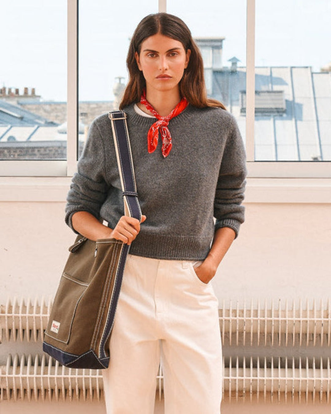Merci - Hobo Bag - Olive & Navy