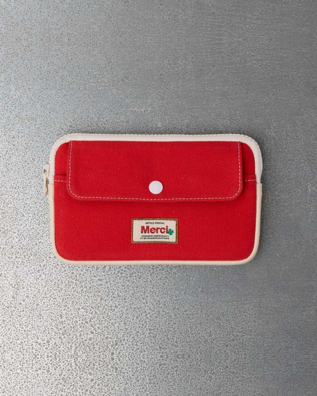 Merci - Candide M Coin Purse - Red & Ecru