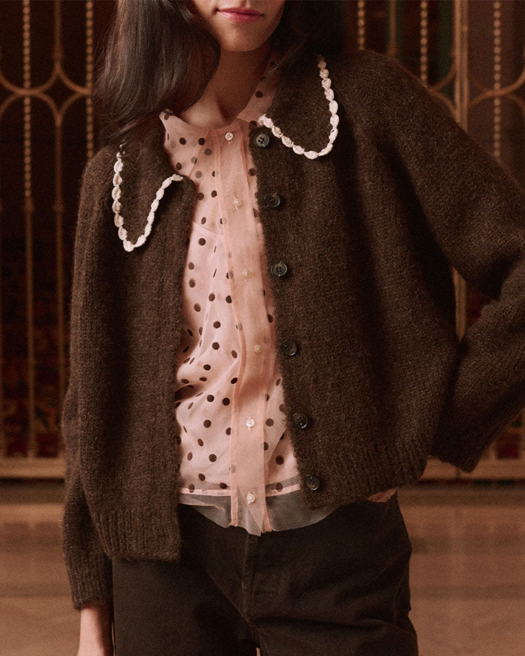 The Great - Cardigan The Crochet - Marron