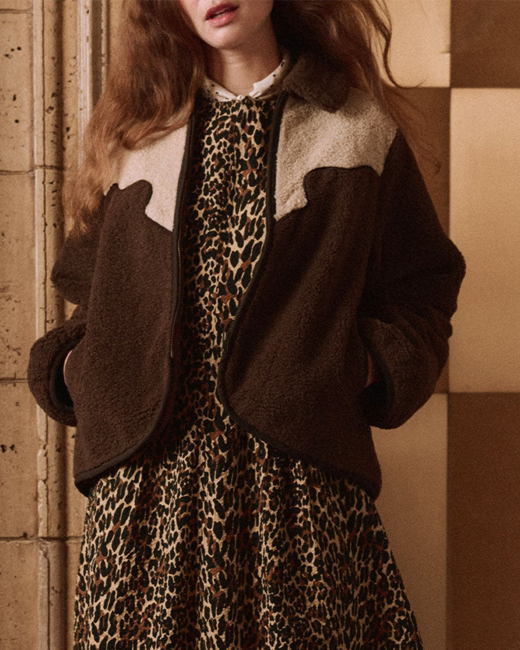 The Great - Veste Reversible Western Yoke - Marron