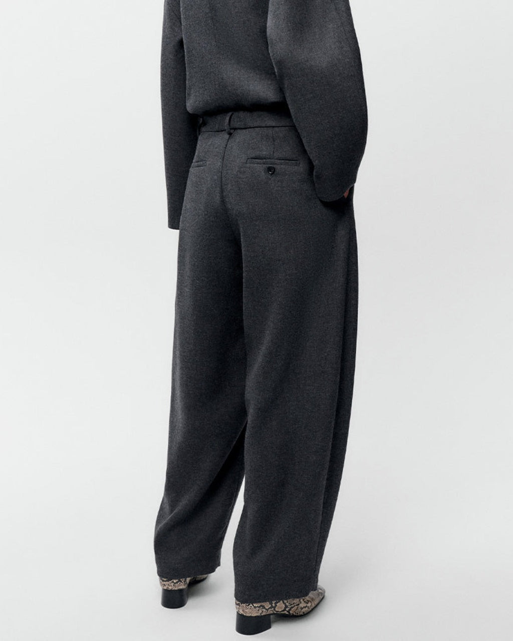Cordera - Pantalon Cintré En Laine - Anthracite