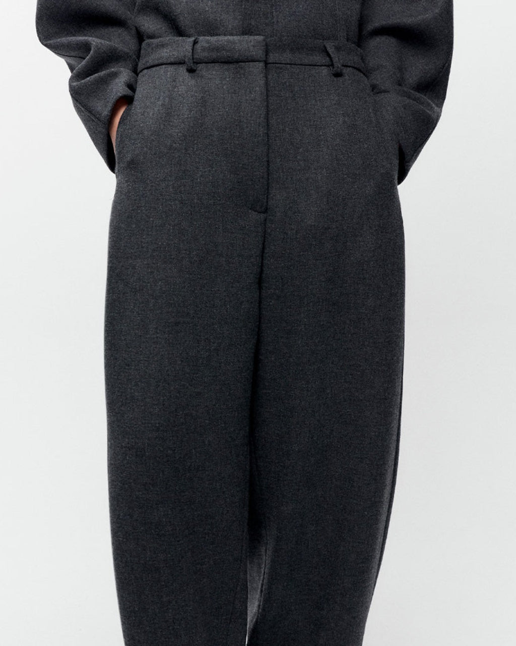 Cordera - Pantalon Cintré En Laine - Anthracite