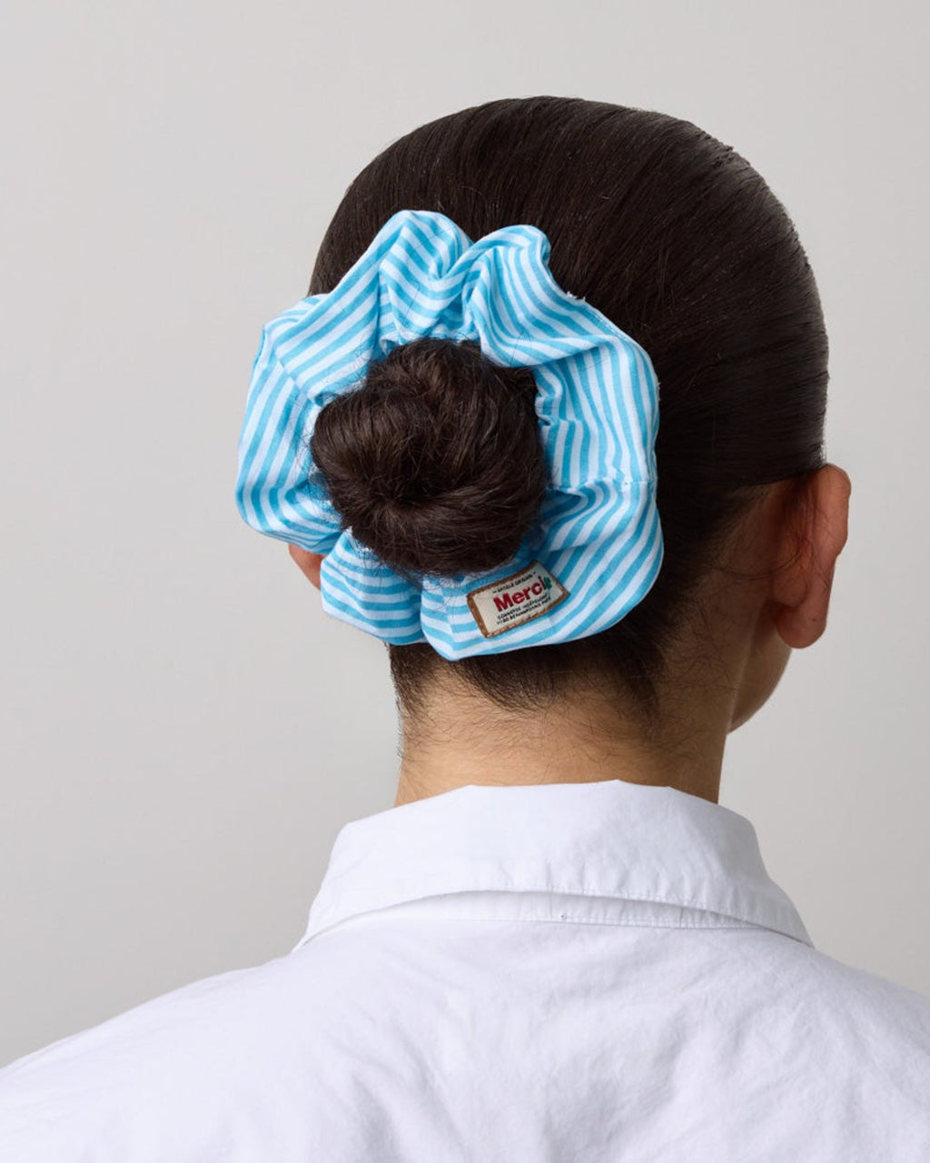 Merci - Scrunchie - Sky Blue Stripes