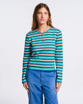 Au Vieux Campeur - Paid Leave - Bianca T-Shirt - Green Bleu Red & Ecru