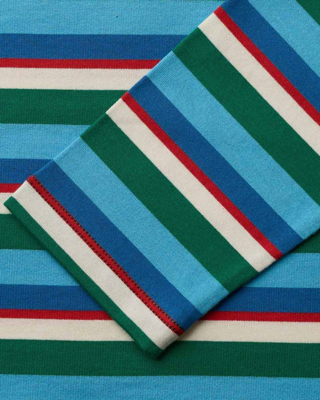 Au Vieux Campeur - Paid Leave - Bianca T-Shirt - Green Bleu Red & Ecru