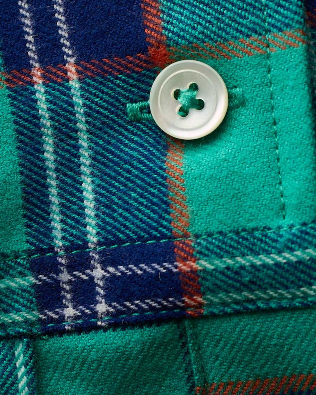 Au Vieux Campeur - Congés Payés - Chemise Elmer Flanelle - Vert & Marine