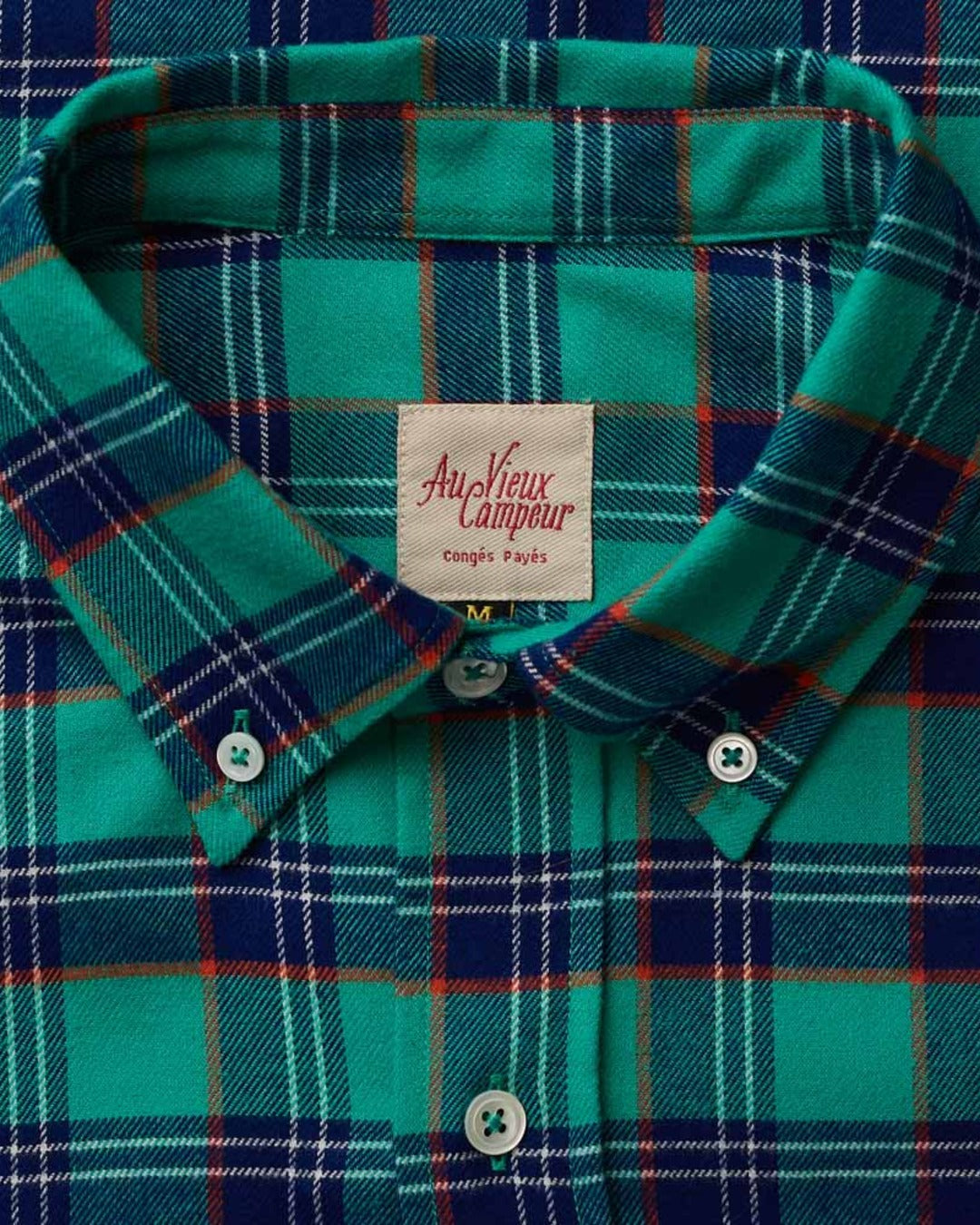 Au Vieux Campeur - Congés Payés - Chemise Elmer Flanelle - Vert & Marine