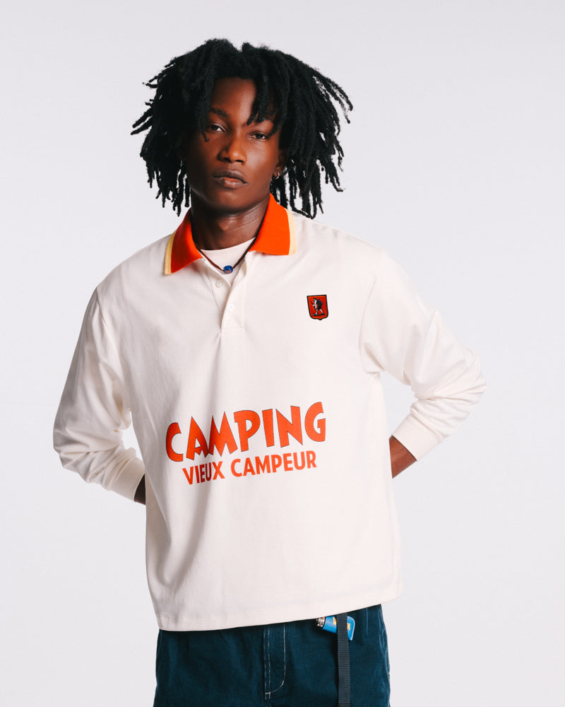 Au Vieux Campeur - Congés Payés - Polo Camping - Blanc & Rouge