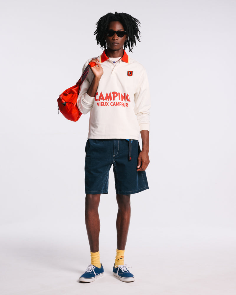 Au Vieux Campeur - Congés Payés - Polo Camping - Blanc & Rouge