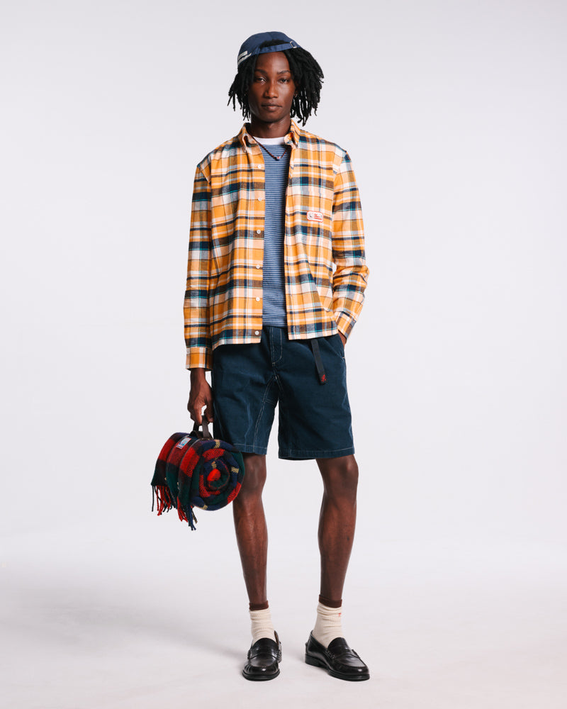 Au Vieux Campeur - Congés Payés - Chemise Elmer Flanelle - Jaune & Marine