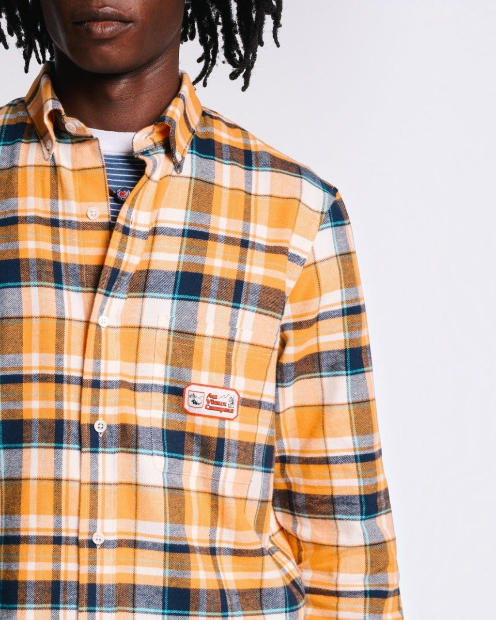 Au Vieux Campeur - Congés Payés - Chemise Elmer Flanelle - Jaune & Marine