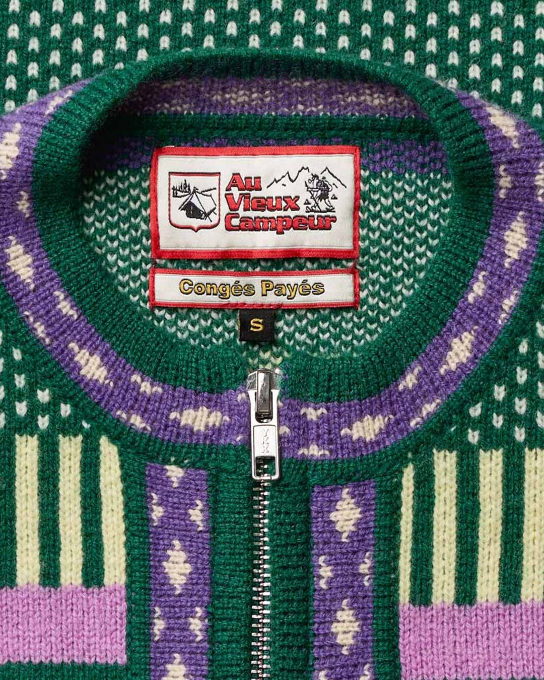 Au Vieux Campeur - Paid Leave - Nicole Cardigan - Green & Purple