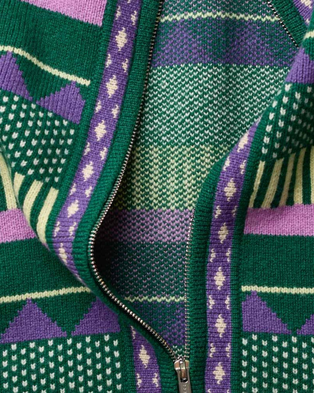 Au Vieux Campeur - Paid Leave - Nicole Cardigan - Green & Purple