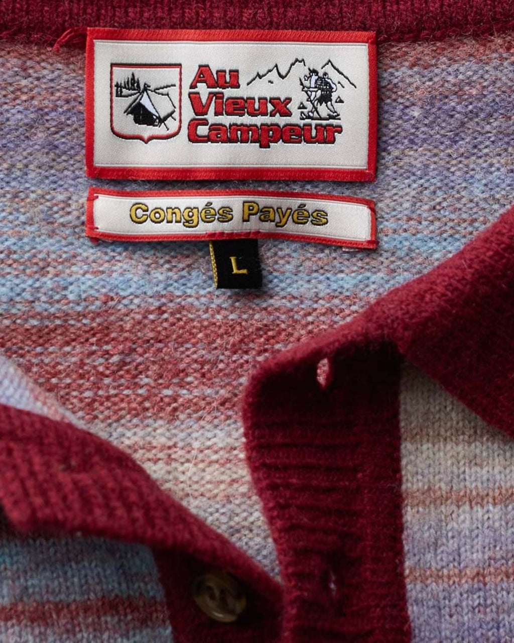 Au Vieux Campeur - Congés Payés - Pull Hugo - Bordeaux & Bleu