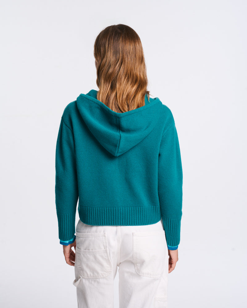 Au Vieux Campeur - Paid Leave - Daisy Sweater - Duck Green