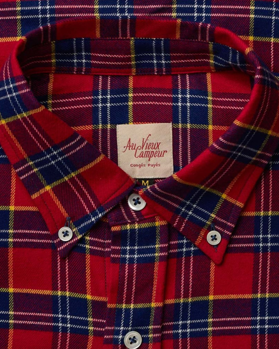 Au Vieux Campeur - Paid Vacation - Elmer Flannel Shirt - Red & Navy