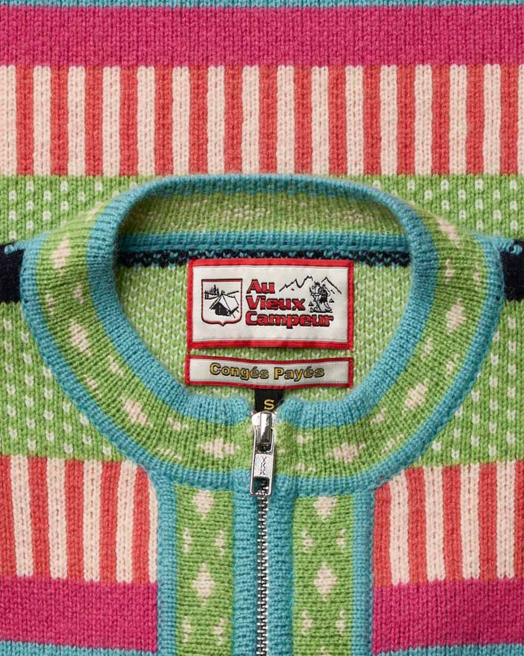 Au Vieux Campeur - Paid Leave - Nicole Cardigan - Green & Bleu