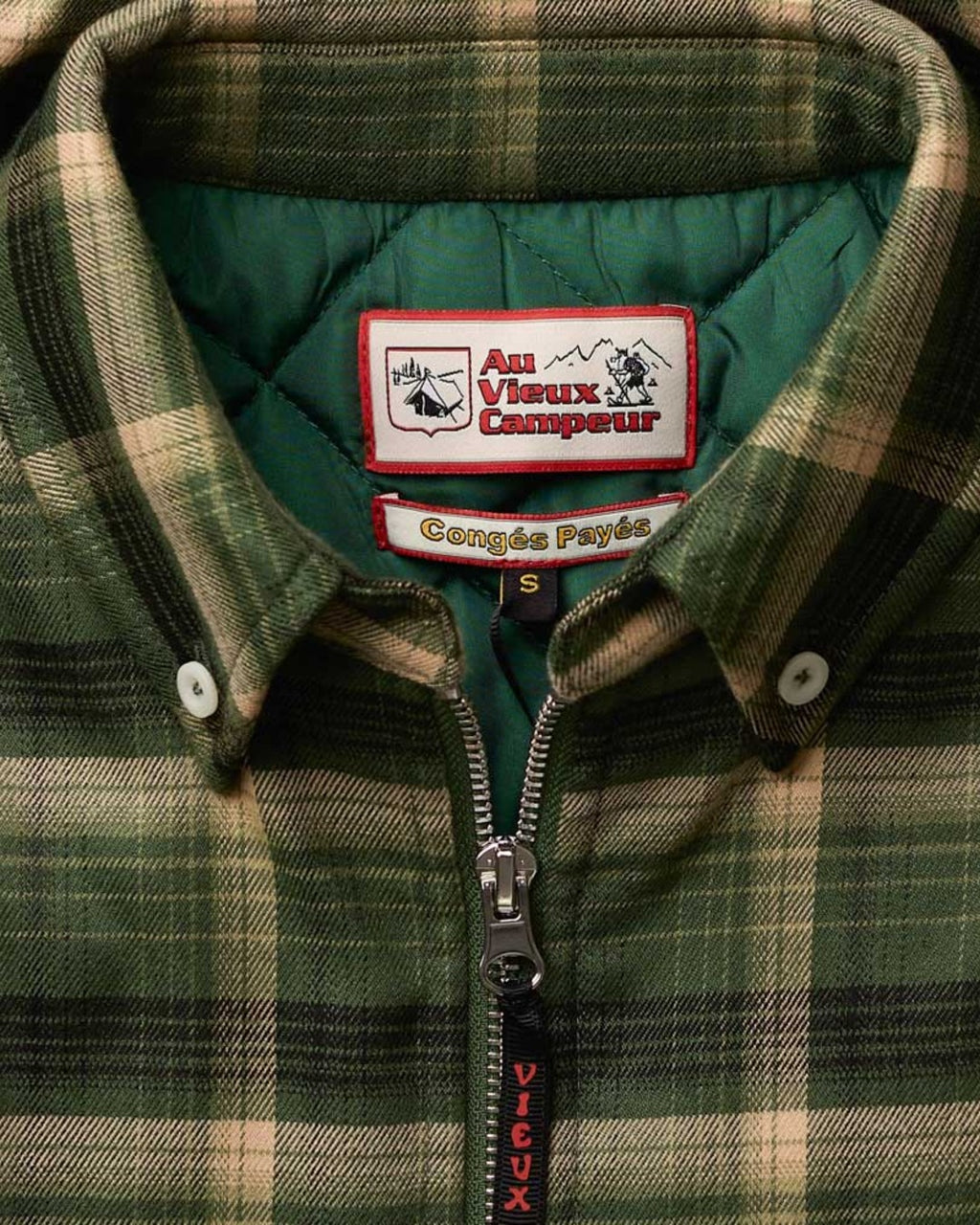 Au Vieux Campeur - Congés Payés - Veste Claudine Carreaux - Vert