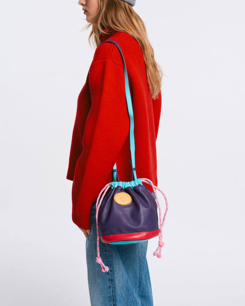 Au Vieux Campeur - Paid Leave - Climber Bag - Purple Turquoise & Pink