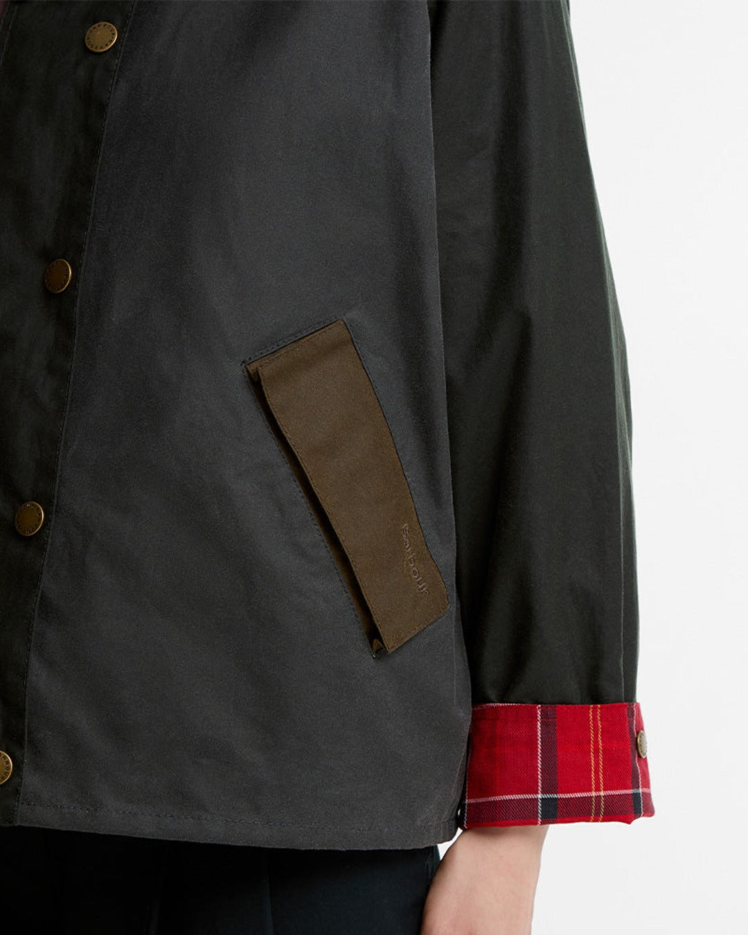 Barbour - Transport Wax Patchwork Jacket - Sage & Burgundy